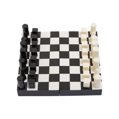 Churchill Games Small Foldable Chess Set – Portable Black & White Design