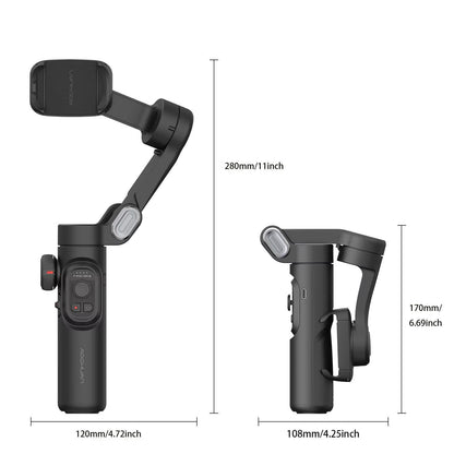 Smooth Your Shots! 🎥✨ The Ultimate 3-Axis Gimbal Stabilizer for Your Smartphone 📱 - Now with Face Tracking & Fill Light! Perfect for iPhone & Android! 💡👤