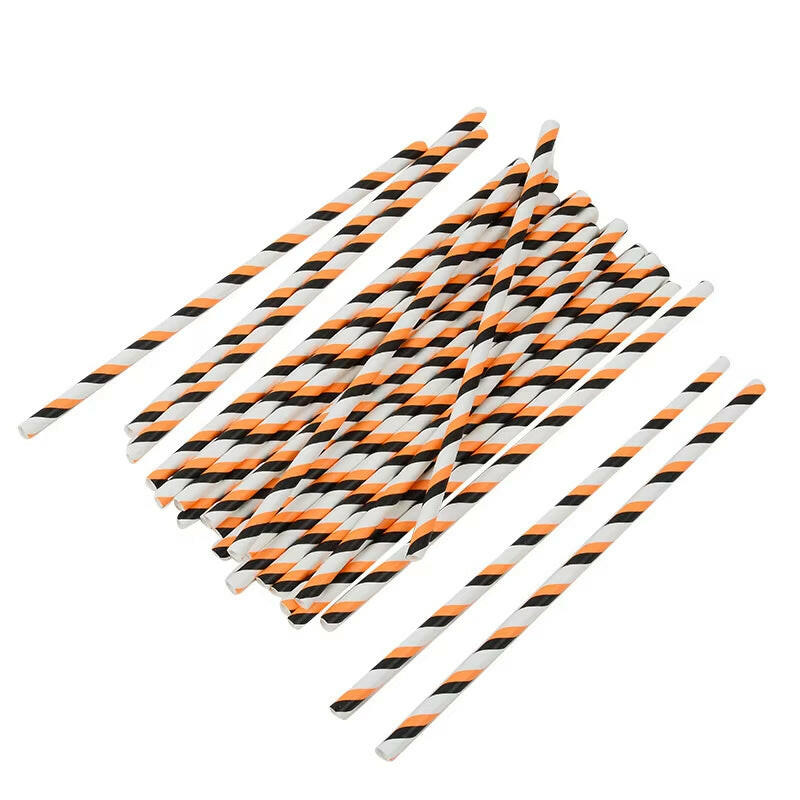 25-Pack Halloween Disposable Straws – Choose from 17 Spooky Designs for Party Drinks & Decor