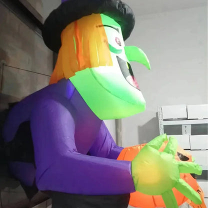 4FT Halloween Inflatable Witch Breaking Through Window