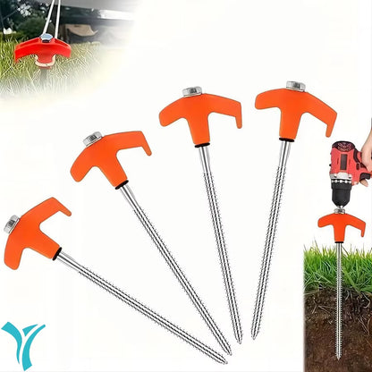 Screw in Tent Stakes 4 Pcs Tent Stakes Heavy Duty - Ground Anchors