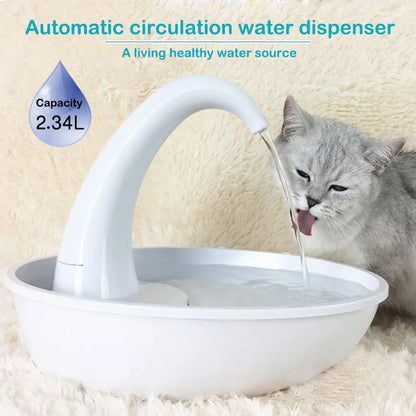 Automatic swan-shaped pet water dispenser with silent pump, advanced filtration & USB-powered design. Perfect for cats & dogs! Stylish, energy-efficient & easy to clean.