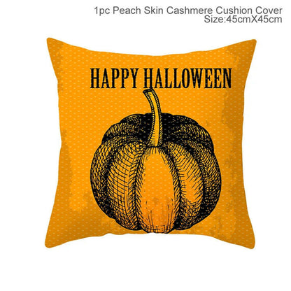 Halloween Cushion Covers – Cartoon Pumpkin, Bat & Ghost Design for Spooky Seasonal Decor