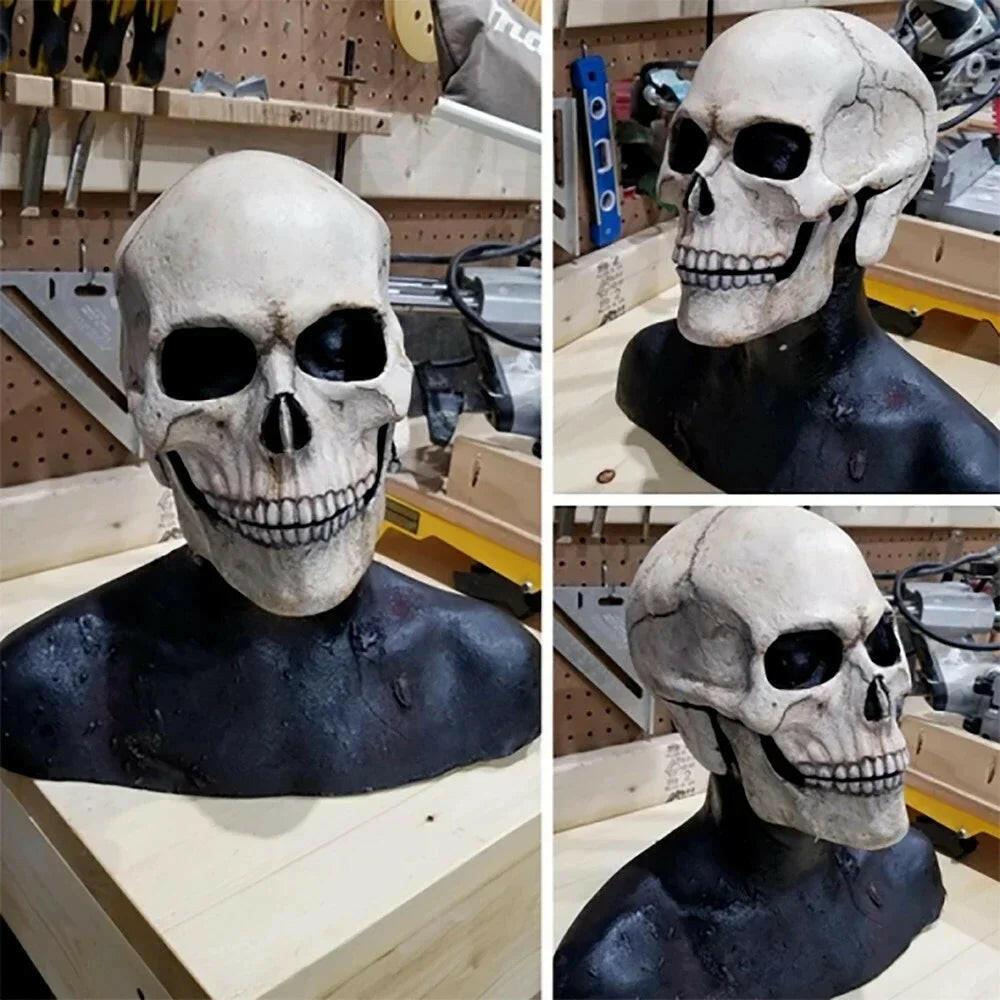 Realistic Skull Mask with Movable Jaw – Full Head Horror Helmet for Halloween & Cosplay