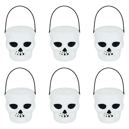 6-Pack Mini Halloween Cauldron Buckets – Witch & Skeleton Candy Holders for Kids’ Trick-or-Treat Fun