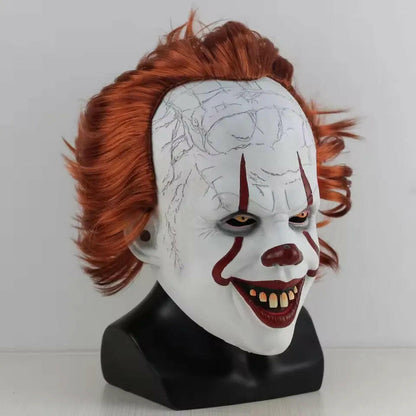 Pennywise Latex Mask – Creepy Demon Clown Headgear for Halloween and Cosplay