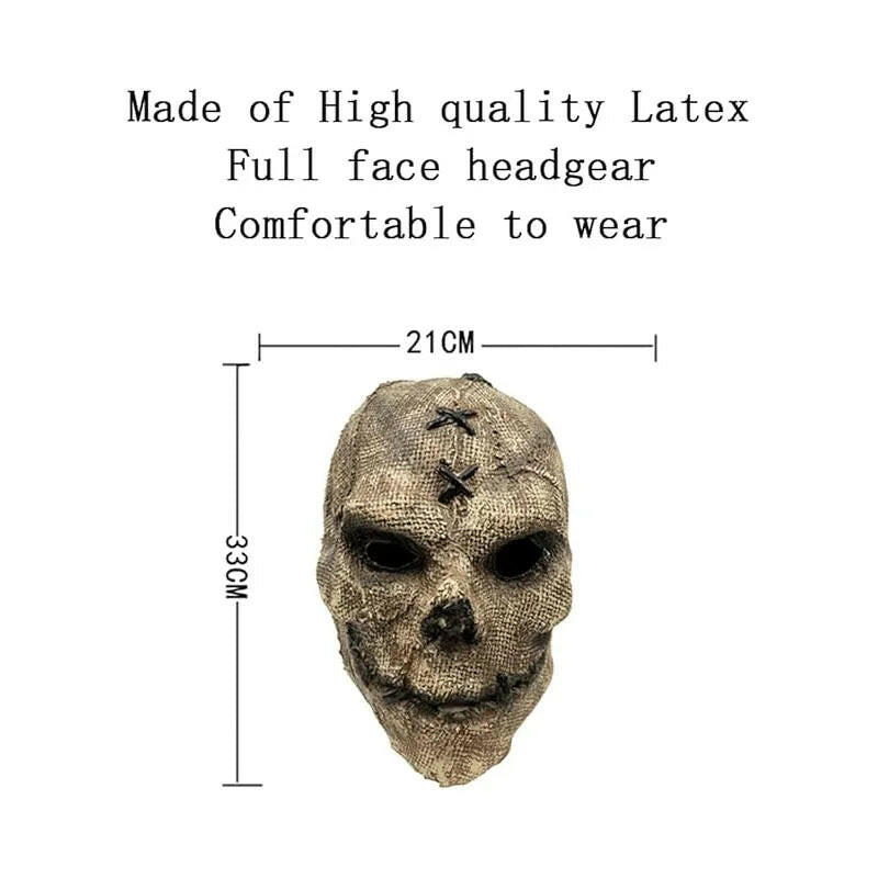 Horror Killer Skull Mask – Full-Head Latex Skeleton Helmet for Halloween and Cosplay