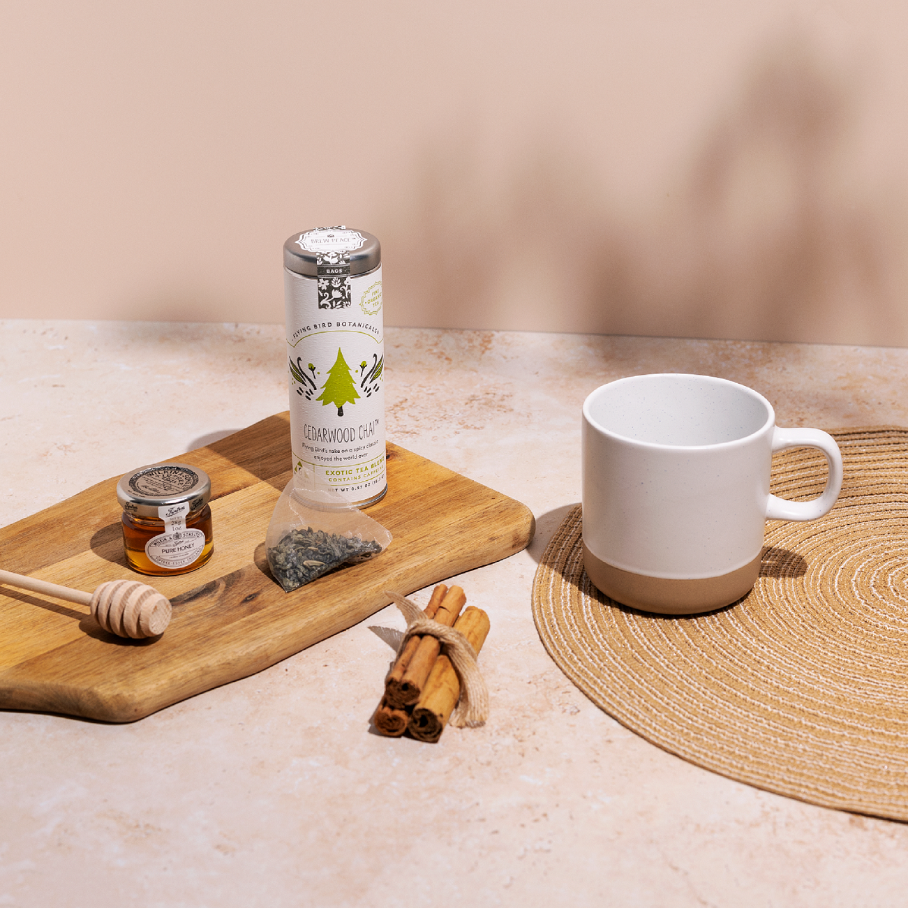 Ceramic Coffee Mug White Speckled Stoneware 355ml 4-Pack