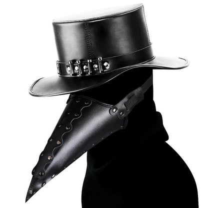 PU Leather Plague Doctor Mask – Steampunk Gothic Costume Prop for Halloween, Cosplay & Masquerade Events