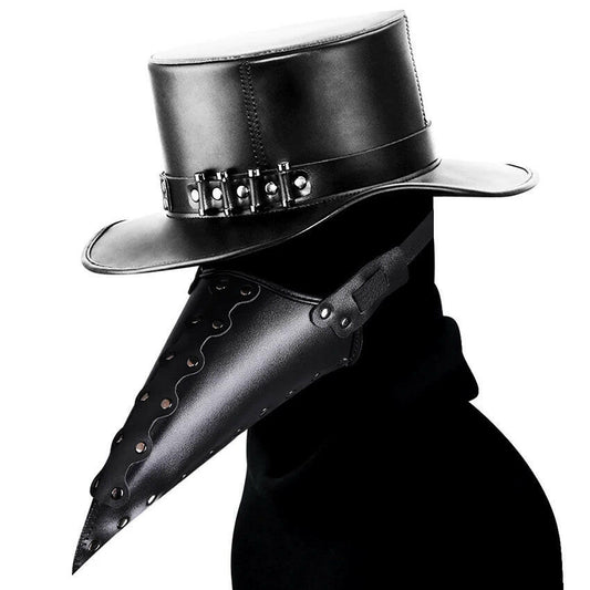 PU Leather Plague Doctor Mask – Steampunk Gothic Costume Prop for Halloween, Cosplay & Masquerade Events