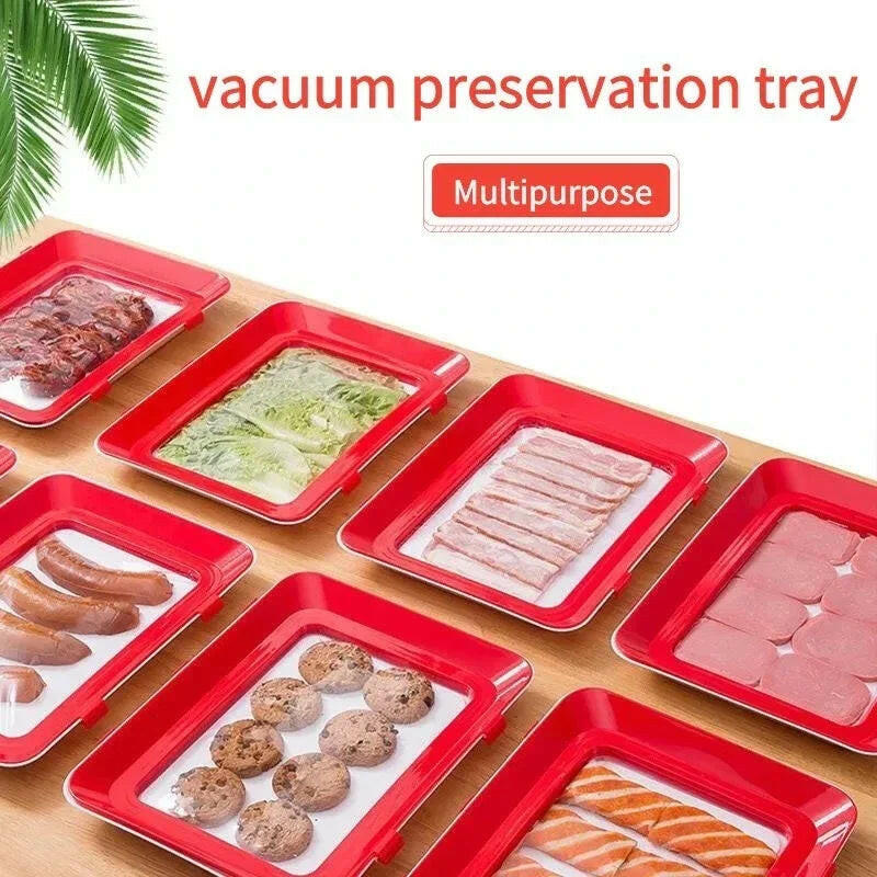 Reusable Food Preservation Tray for Seafood, Beef, and Ham - Keep Your Freshness with This Refrigerator Organizer!.