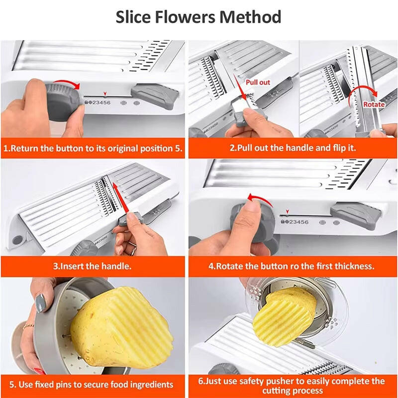 18-in-1 Adjustable Mandoline Vegetable Slicer – Precision Cutting for Every Kitchen.