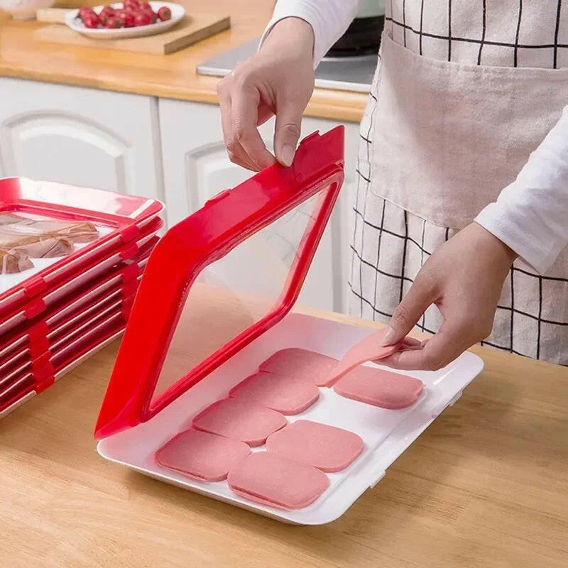 Reusable Food Preservation Tray for Seafood, Beef, and Ham - Keep Your Freshness with This Refrigerator Organizer!.