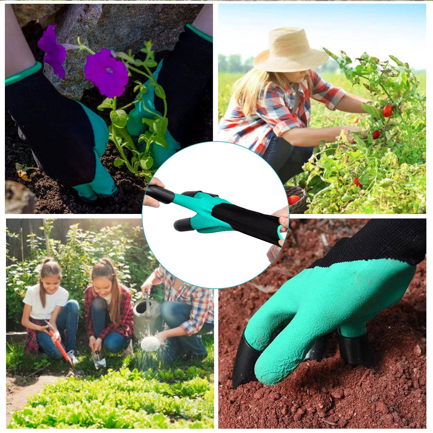 Garden gloves with built-in claws for effortless digging, planting & raking. Waterproof, breathable & protective. Perfect for gardening tasks! Durable & flexible fit.