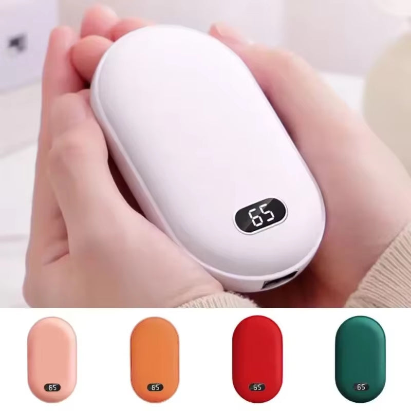 2-in-1 Pebble 10000mAh Rechargeable Hand Warmer & Power Bank – Winter Gift Essential.