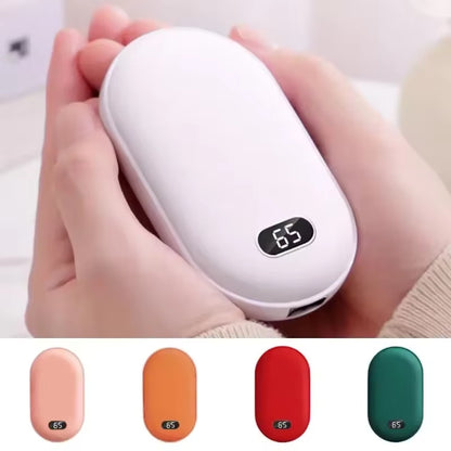2-in-1 Pebble 10000mAh Rechargeable Hand Warmer & Power Bank – Winter Gift Essential.