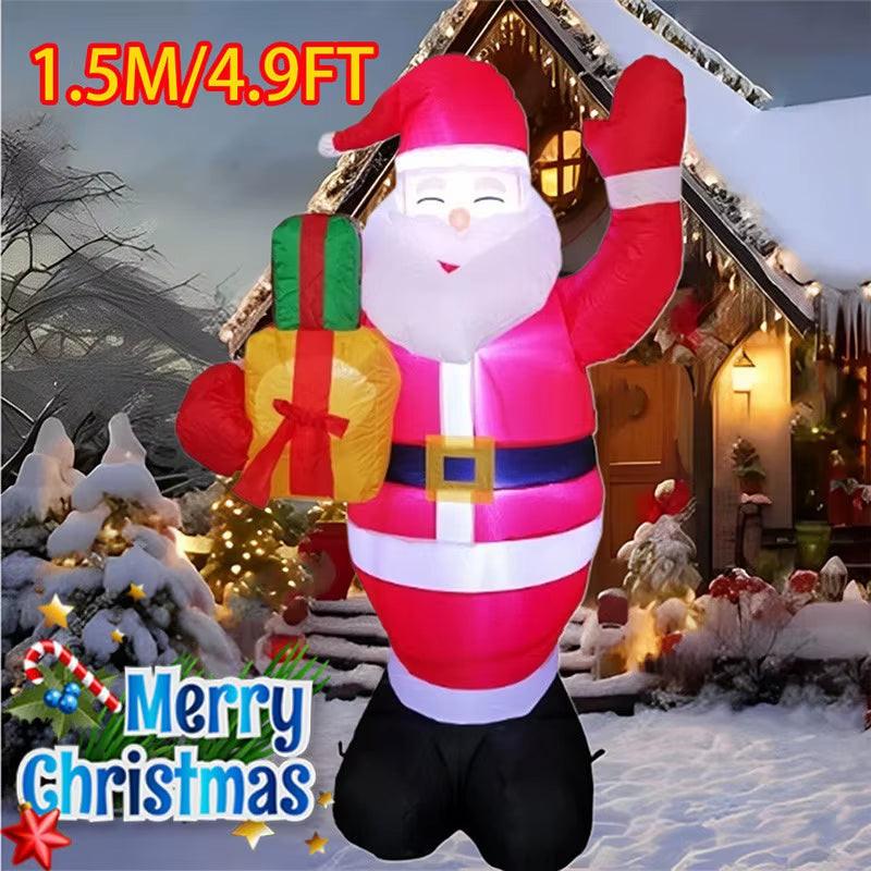 Christmas Inflatable  Decorations – LED-Lit Outdoor / Indoor Ornaments Featuring Santa, Snowmen, Trees, Bears & Gingerbread Characters