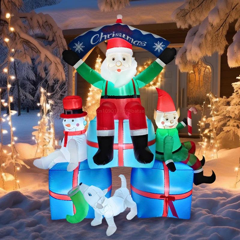 2.1M Christmas Santa and Friends -  LED Outdoor Inflatable.