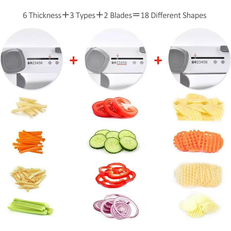 18-in-1 Adjustable Mandoline Vegetable Slicer – Precision Cutting for Every Kitchen.
