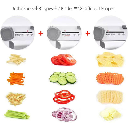 18-in-1 Adjustable Mandoline Vegetable Slicer – Precision Cutting for Every Kitchen.