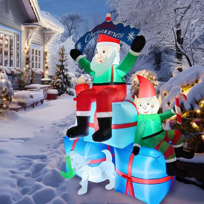 2.1M Christmas Santa and Friends -  LED Outdoor Inflatable.