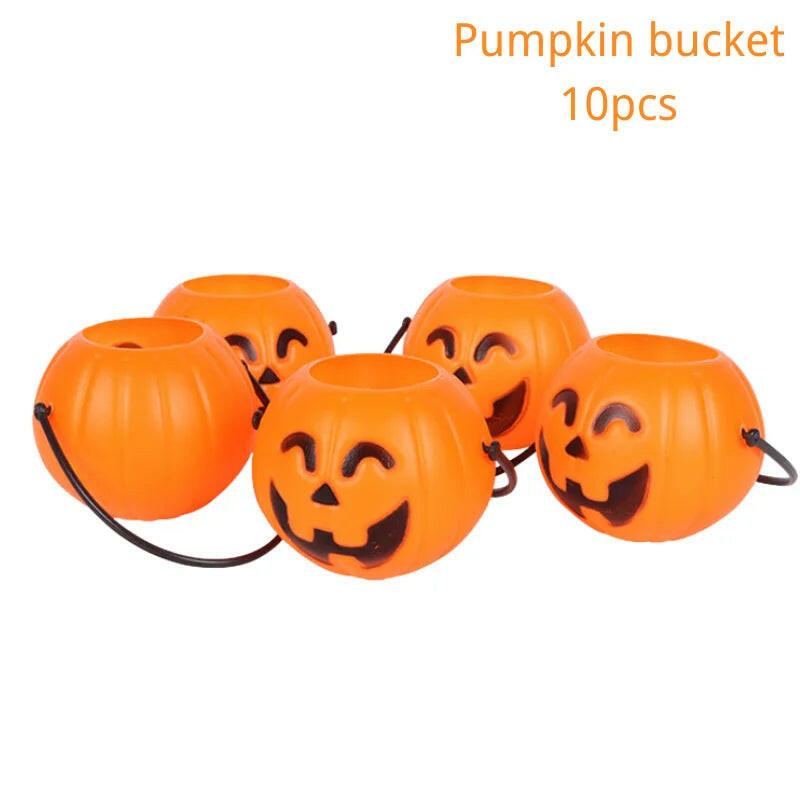 Mini Halloween Candy Buckets – 6 Cauldrons or 10 Pumpkins for Trick-or-Treat & Party Decor
