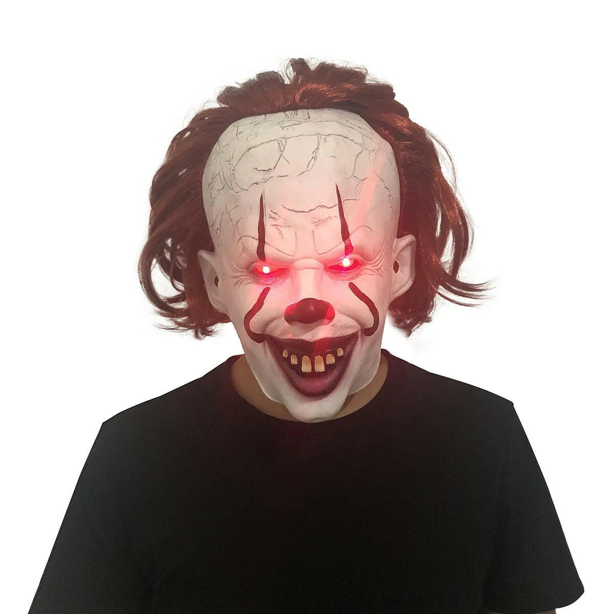 Pennywise Latex Mask – Creepy Demon Clown Headgear for Halloween and Cosplay
