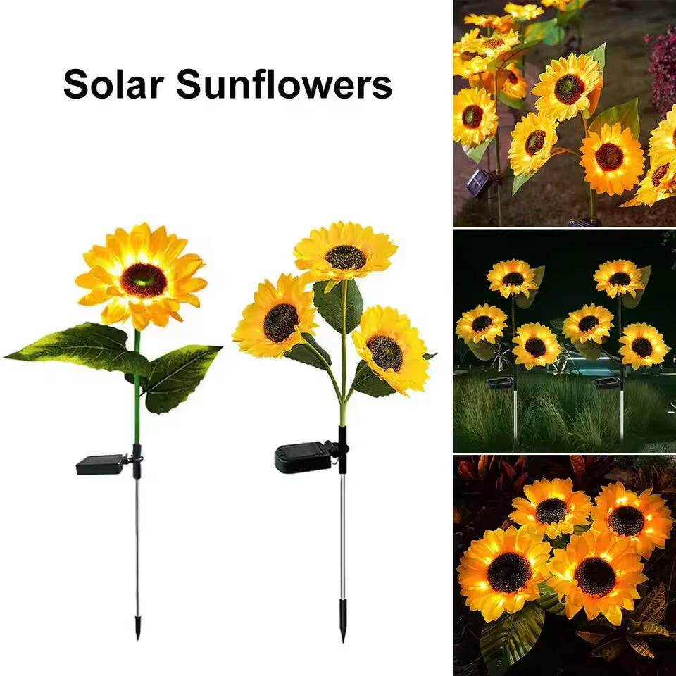 Brighten Your Outdoors with Eco-Friendly LED Solar Sunflower Lights - Waterproof & Easy to Install for Garden and Patio Décor!.