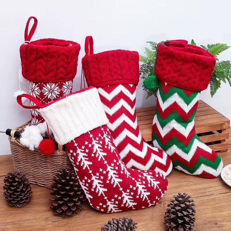 Handcrafted Knitted Christmas Stockings – Classic Holiday Décor for Gifts & Traditions.