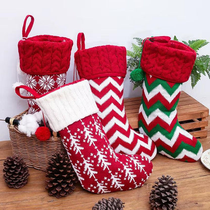Handcrafted Knitted Christmas Stockings – Classic Holiday Décor for Gifts & Traditions.