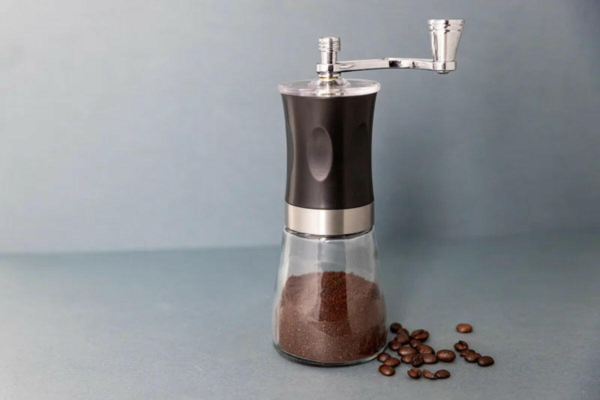 Stainless Steel Manual Burr Coffee Grinder.