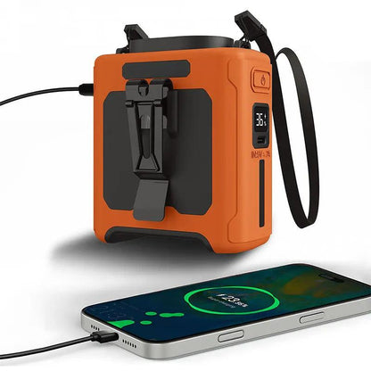 10000mAh Waist Fan – Rechargeable Portable Cooling with Built‑In Power Bank.