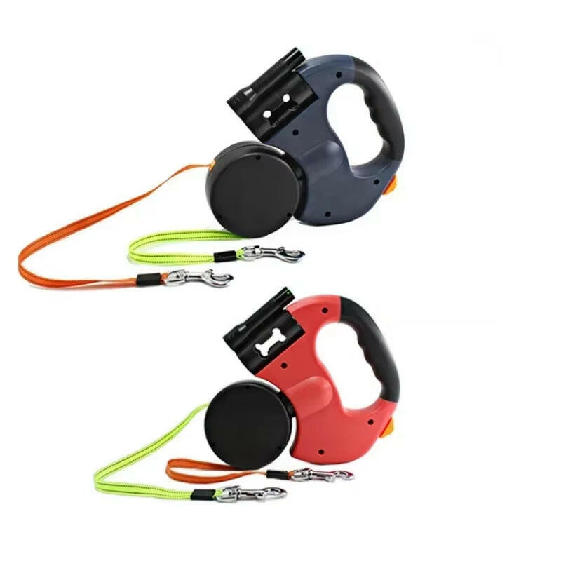LED Automatic Retractable Dog Leash – Walk Two Dogs Together and Stay in Control.