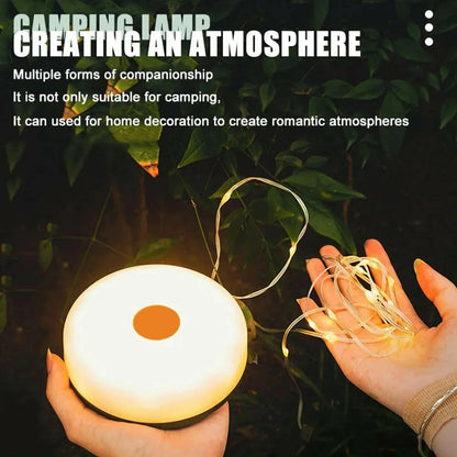 Camping String Lights 2 In1 Outdoor Waterproof Portable Stowable String Light with Lighting Modes USB Camping Lights for Hiking.
