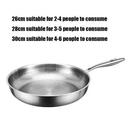 Pure Titanium Frying Pan – Hammer-Pattern Non-Coated Cookware (26/28/30cm)