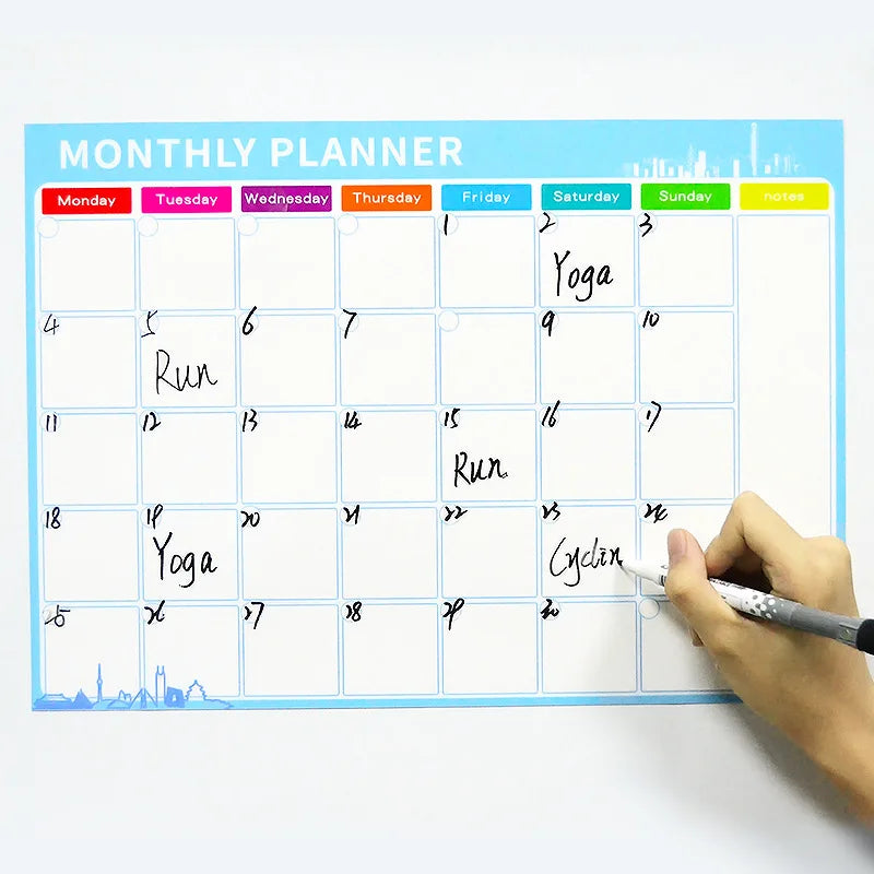 A3 Magnetic Fridge Planner – Monthly & Weekly Dry Erase Calendar with Free Marker Pens (297×420mm)