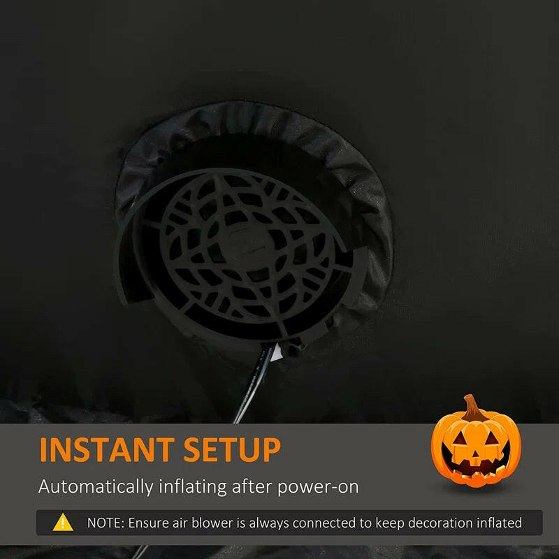 Extra-Tall Halloween Inflatable – LED-Lit Pumpkin Head Ghost with Automatic Inflation & Ground Stakes