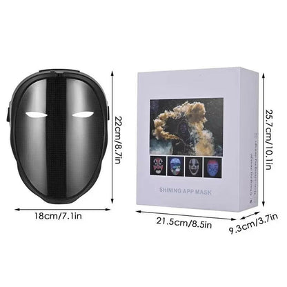 Bluetooth LED Face Mask – Programmable Light-Up Carnival Mask with App & Gesture Control for Halloween & Cosplay