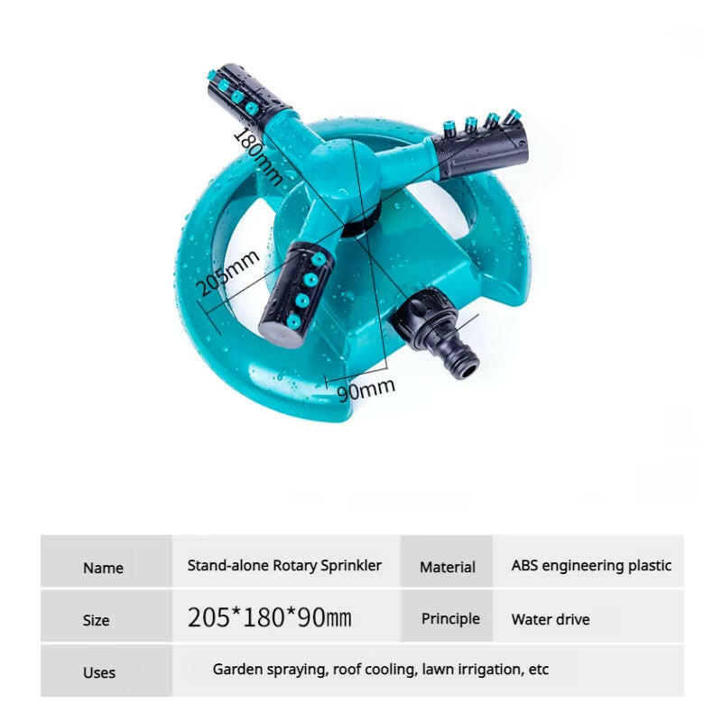 360° Rotating Automatic Sprinkler - Adjustable Nozzle.