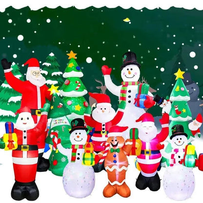 Christmas Inflatable  Decorations – LED-Lit Outdoor / Indoor Ornaments Featuring Santa, Snowmen, Trees, Bears & Gingerbread Characters.