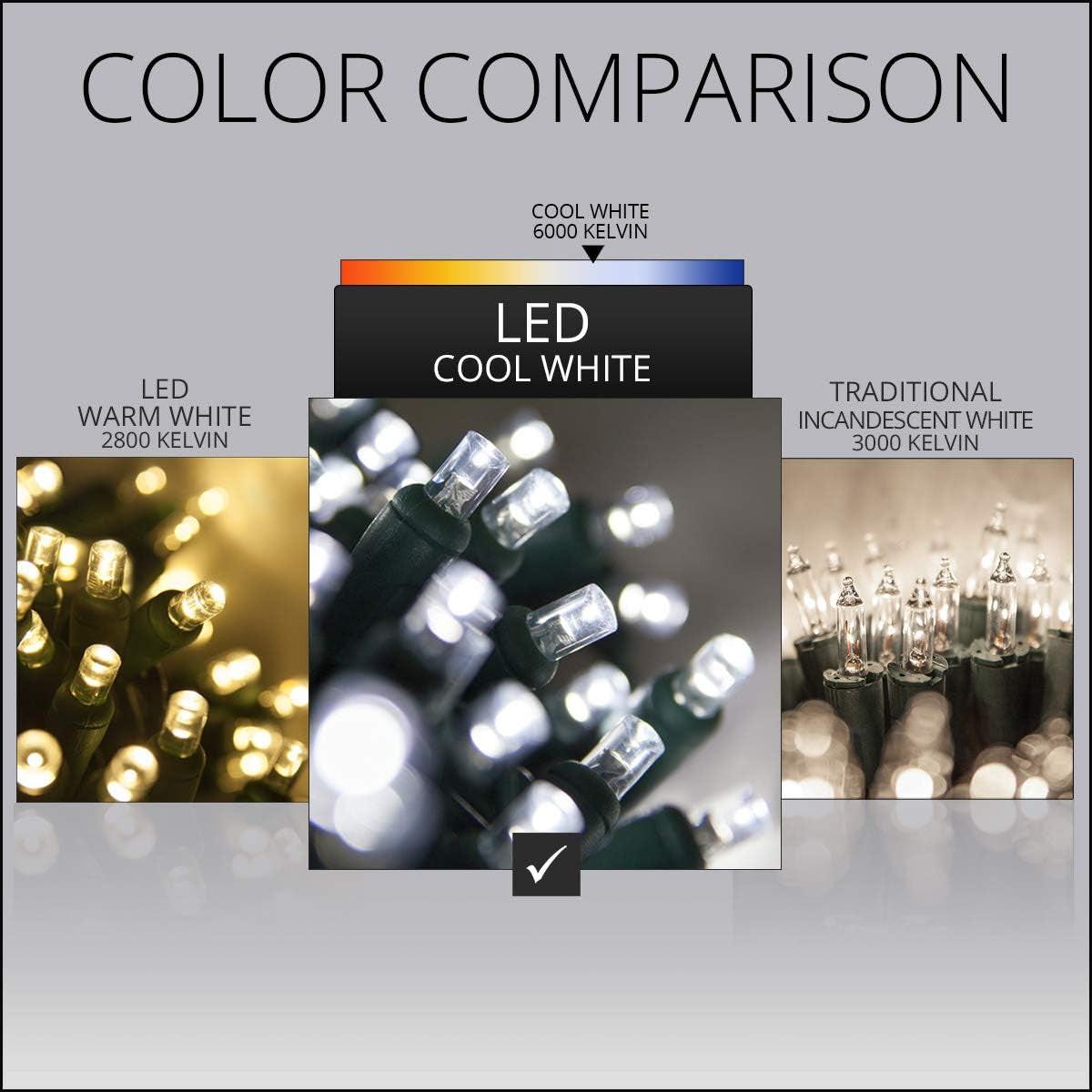 50 Cool White LED Christmas Lights – 25FT Indoor/Outdoor Mini String.