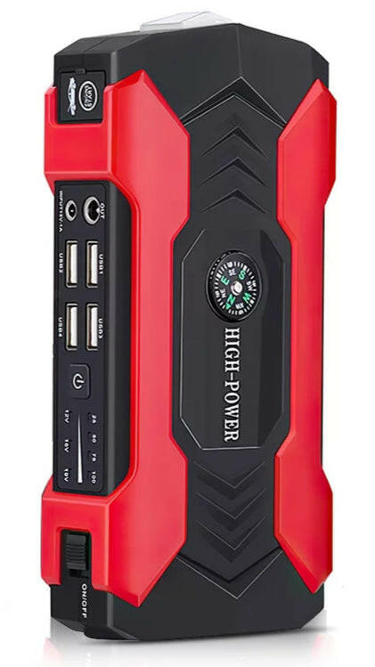 Portable Car Jump Starter and Power Bank with LED Flashlight (28000mAh 600A 12V).