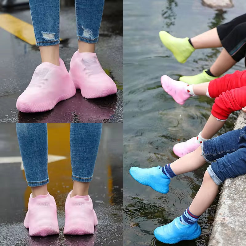 Waterproof silicone shoe covers with anti-slip grip, eco-friendly material & universal fit. Lightweight, reusable & perfect for outdoor protection!