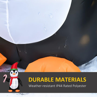 8FT Inflatable Christmas Penguin Holding Candy Cane – LED-Lit Outdoor Decoration | Waterproof, Self-Inflating.