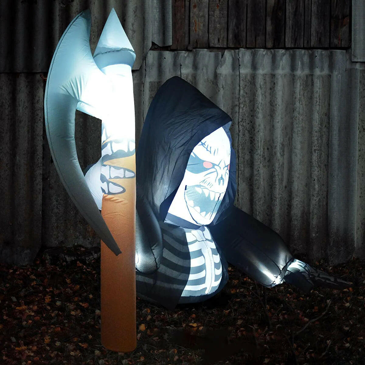 6.8FT Inflatable Halloween Skeleton Ghost – LED Blow-Up Decoration for Garden, Lawn, and Indoor Displays