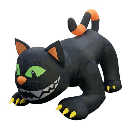 6FT Inflatable Halloween Black Cat – LED Blow-Up Decoration with Moving Head for Garden, Lawn, and Indoor Displays