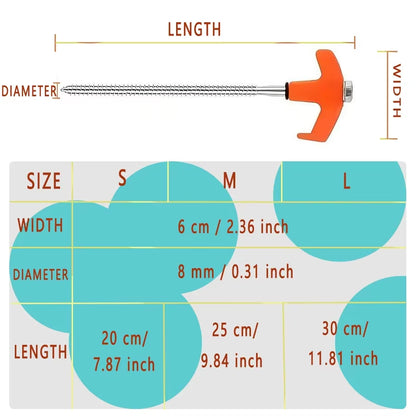 Screw in Tent Stakes 4 Pcs Tent Stakes Heavy Duty - Ground Anchors