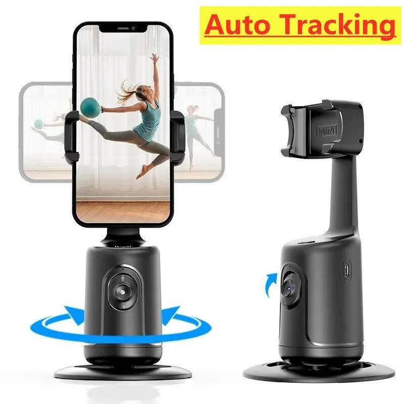 Auto Face Tracking Smartphone Holder Tripod with 360-Degree Rotation and Intelligent Object Tracking.
