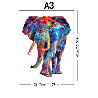 Wooden Animal Puzzle Collection – Bear, Turtle, Cat & Elephant Irregular Jigsaws for Adults & Kids.