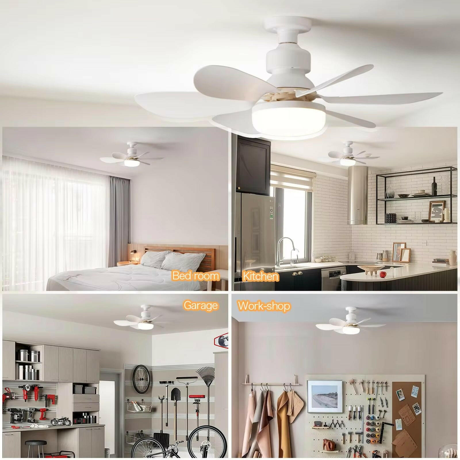 LED 30W Ceiling Fan Light – E27, Remote Control & Dimmable.